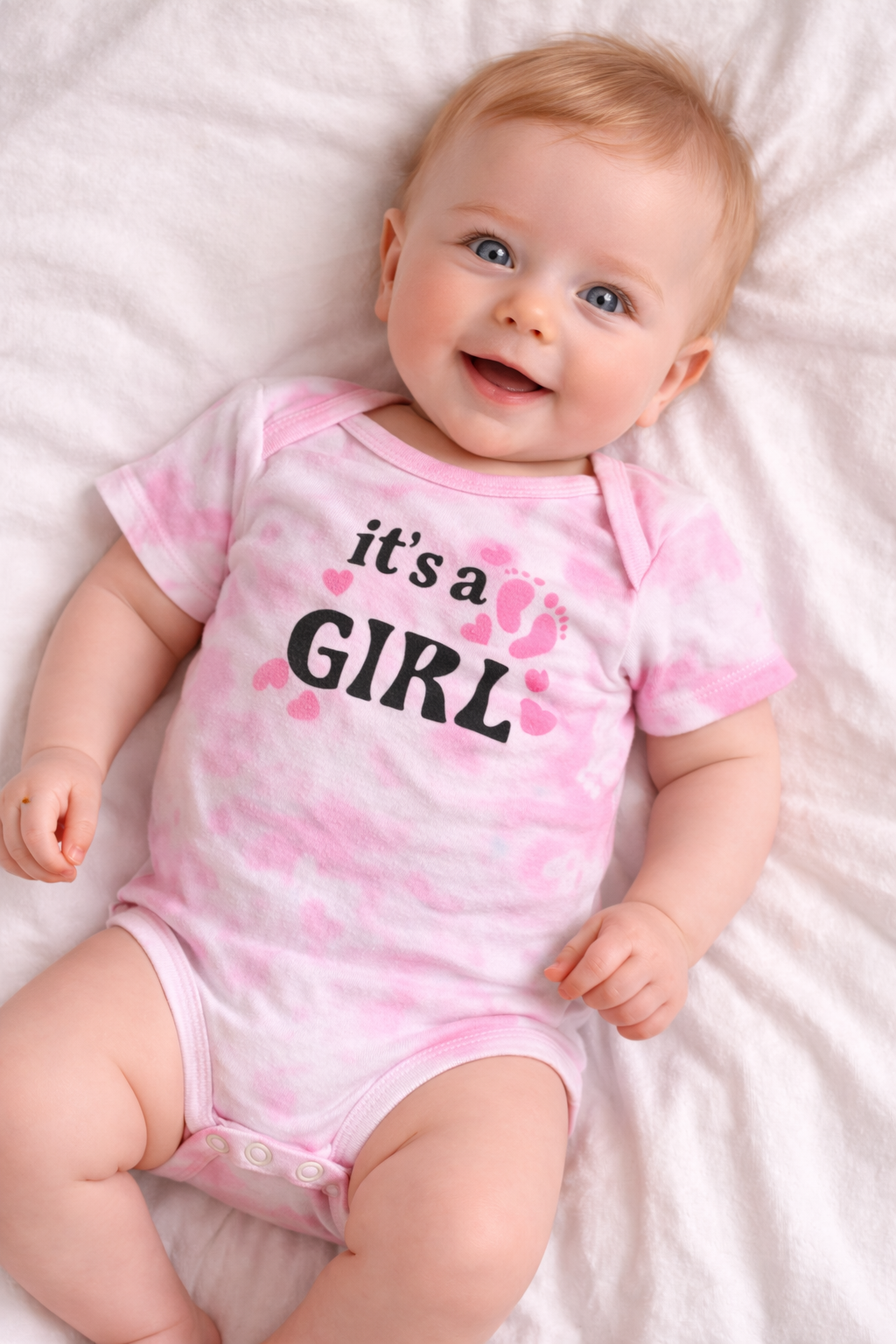 Gender Reveal Tie-Dye Baby Onesie — Boy or Girl
